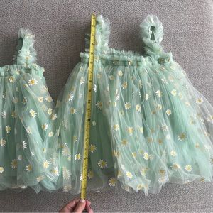 Daisy tulle dress for toddlers - sage green